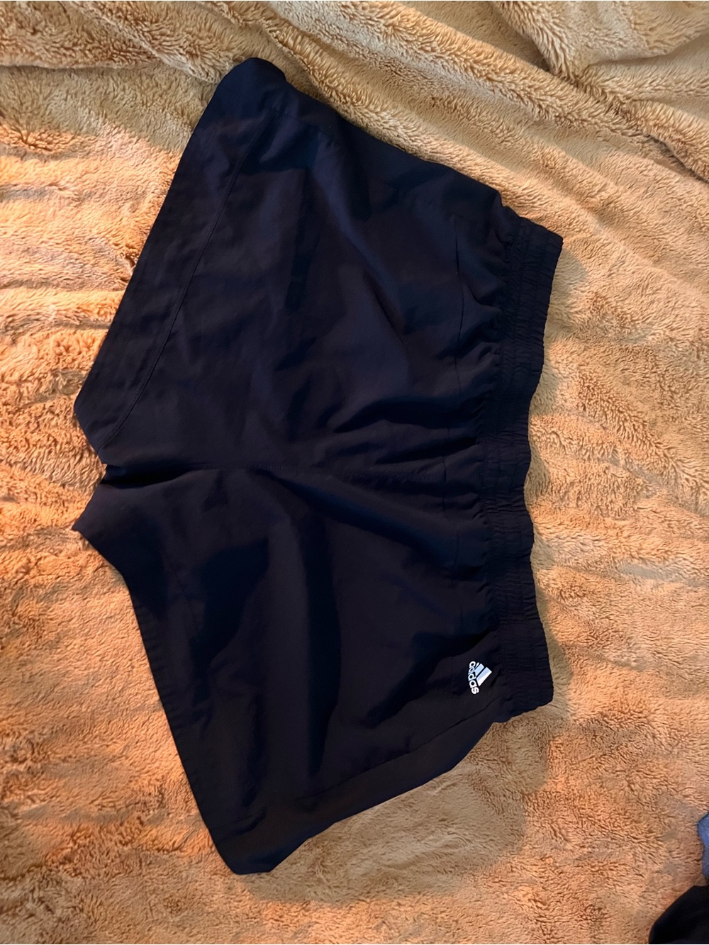 Women’s Black Adidas Shorts with White Logo - Picture 3 of 4